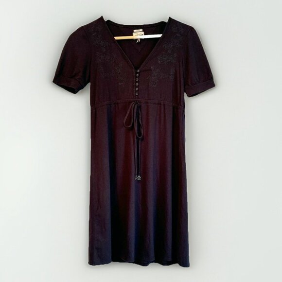 Vtg Tommy Hilfiger Heritage Y2K Dress Small Black Embroidered Preppy 90s Grunge - Picture 3 of 10